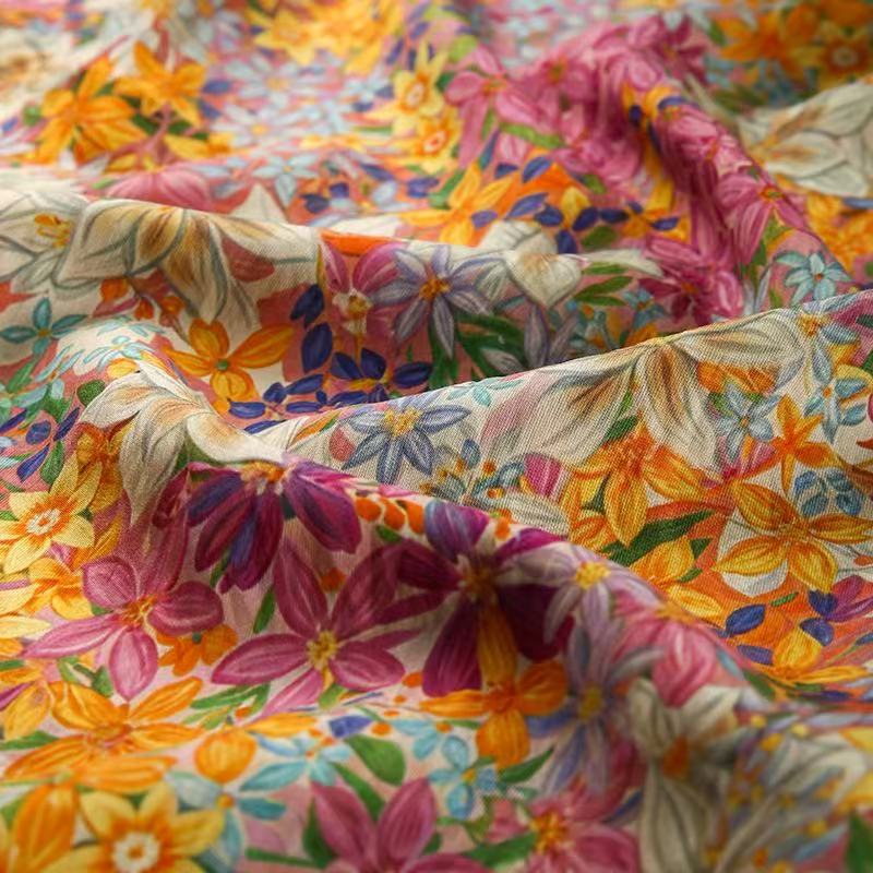 High Quality of Nylon Rayon Digital Print Fabric Customize Order Floral Fabric for Clothing