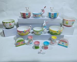 Estante de <span class=keywords><strong>palillos</strong></span> de conejo de cerámica hecho a mano nueva llegada Animal en forma de venta caliente decoración de Pascua <span class=keywords><strong>precio</strong></span> de fábrica - Product Image 4