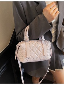 ashion Women 2025 Summer Quilted Shoulder Bag Stylish <b>Bucket</b> Purse High-End Crossbody Handbag New Style - Product Image 2