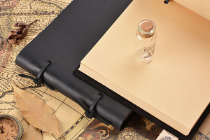 Cổ Điển Da Chính Hãng Bìa Gỗ Miễn Phí Kem Bên Trong Trang Máy Tính Xách Tay Da Thật Lỏng Lá Kế Hoạch Nhật Ký A5 Cho Amazon - Product Image 4