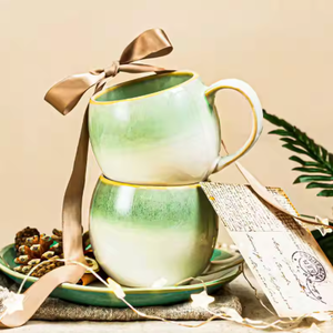 Vente en gros usine – Nouvelles tasses en céramique de porcelaine grande capacité 450 ml, couleur dégradée sous glaçure, haute esthétique, cadeaux d'affaires, sans danger pour les aliments - Product Image 2