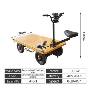 80*150cm <strong>Transport</strong> Warehouse <strong>Cargo</strong> Logistics Flatbed Tool <strong>Transport</strong> Electric Warehouse 48V20ah Lead-acid BatteryPlatform <strong>Trolley</strong> - Product Image 2
