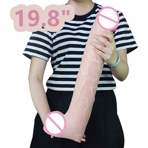 ของเล่นทางเพศสำหรับผู้ใหญ่ขนาด 19.8 นิ้ว ขายส่ง ปลั๊กเสียบทางทวารหนัก ของเล่นขนาดใหญ่ ของเล่นทางเพศสำหรับผู้ใหญ่ อวัยวะเพศชายจำลองขนาดใหญ่ยักษ์ ดิลโด้สำหรับผู้หญิง - Product Image 1