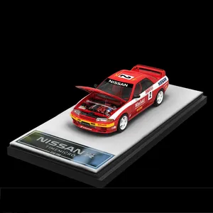 TimeMicro 1:64 GTR R32 R33 R34 아크릴 상자와 미니 자동차 모델 페인팅 시뮬레이션 DieCast 자동차 합금 자동차 모델