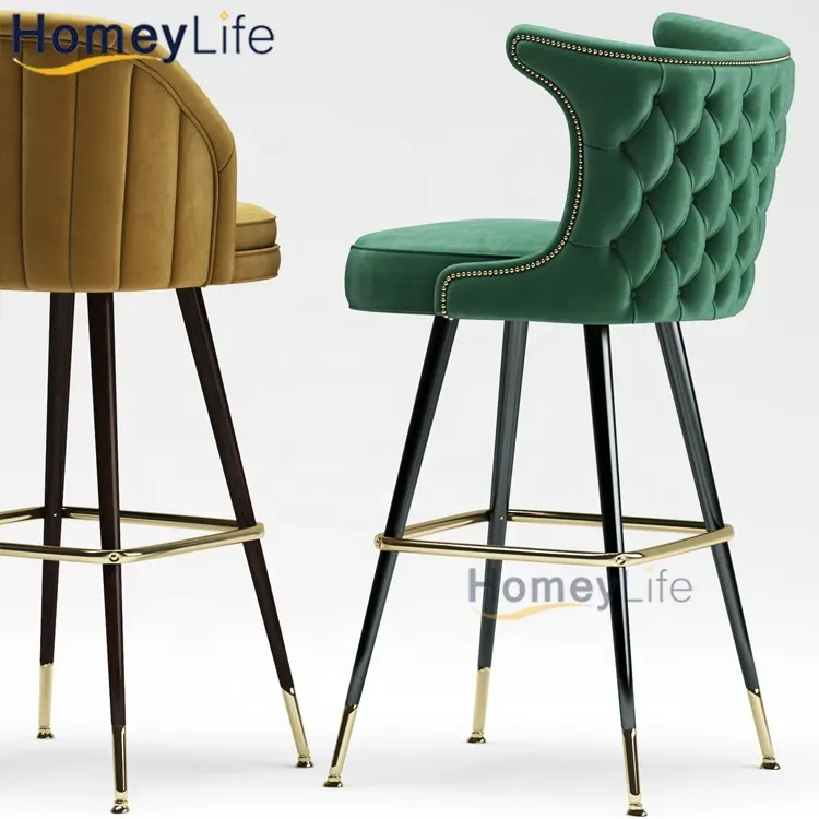 Modern swivel bar stool chair luxury gold counter height bar stools for kitchen