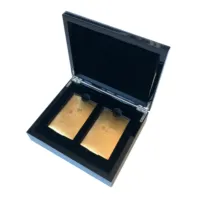 Cartas de jogo de folha de ouro, folha de ouro personalizada impermeável durável com caixa de madeira