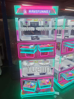 Havefun Machine à griffes combinée à LED, à monnayeur, pour jeux à prix et distributeur de bonbons, adaptée aux enfants
