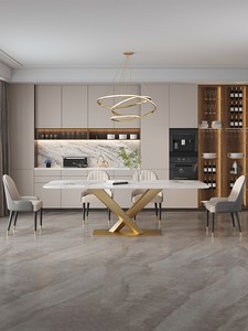 Nordic Furniture Family <strong>Small</strong> Apartment Postmodern Rectangular <strong>Set</strong> Restaurant Chairs and Table <strong>Dining</strong> Room <strong>Set</strong> - Product Image 5