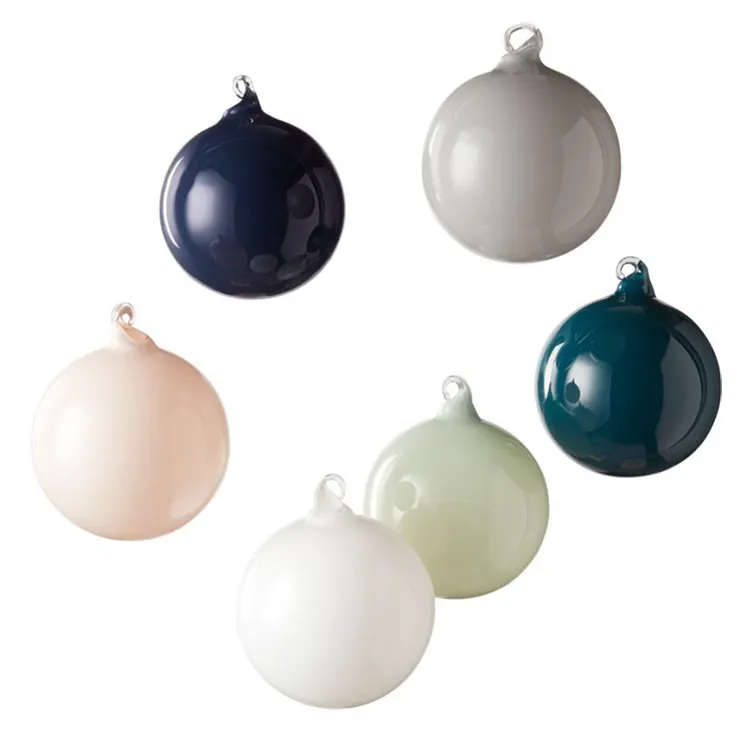 Petite boule de verre creuse Opaque claire au chalumeau pour ornement de noël