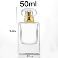 Vente en gros de flacons carrés polis personnalisables de 50 ml et 100 ml avec couvercle, flacons de parfum personnalisables avec étiquettes et boîtes d'emballage