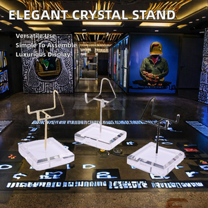 Среднее акриловое основание, держатель-мольберт, Элегантный кристаллический стенд, Современная минеральная Агатовая база для рекламных выставок - Product Image 3