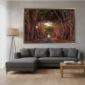 Printed Canvas: Cypress Tree Tunnel Art - Coastal California View,<b>GOLD</b> <b>FRAMED</b> CANVAS - Product Image 3