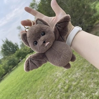 Porte-clés chauve-souris Halloween mignon animal en peluche chauve-souris jouets en peluche poupée porte-clés sac voiture pendentif porte-clés avec peluche jouet pour enfants cadeau