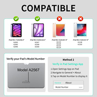 Casing Laudtec untuk iPad Mini 6 8.3 inci dengan Keyboard Nirkabel, Touchpad Backlight RGB, Stand yang Dapat Disesuaikan, Ultra Tipis, Warna Hitam