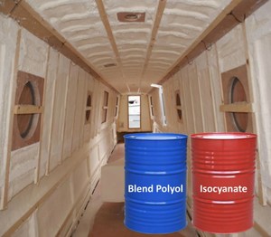 Mousse isolante en <span class=keywords><strong>polyuréthane</strong></span> polymère pour transformation au <span class=keywords><strong>sol</strong></span>, mélange spécial polyol à cellules ouvertes et fermées, MDI polymérique pureté 99% - Product Image 1