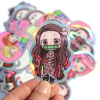 Etiqueta Adhesiva Mate con Logotipo Personalizado, Adhesivos Holográficos Personalizados para Laptop, Hoja de Adhesivos de Vinilo Baratos, Recortados, Anime, Lindos, Impermeables
