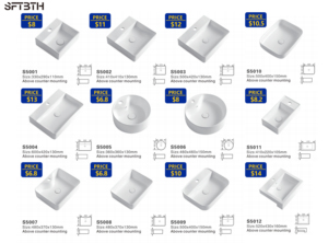 Cuba de Lavabo Retangular Branca Moderna de Cerâmica Sobrepor para Vilas, Apartamentos e Hotéis - Product Image 5