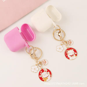 Ute Tsartun chat alliage goutte d'huile porte-clés pendentif créatif chaton patte métal accessoires étui pour écouteurs décoration - Product Image 4