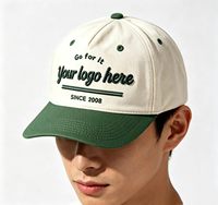 Gorra de Béisbol Personalizada con Bordado de Dos Tonos, Estilo Vintage, de Algodón Estructurado, con Hebilla Ajustable en la Parte Trasera, Unisex, para Exteriores, Protección Solar, Venta al Por Mayor