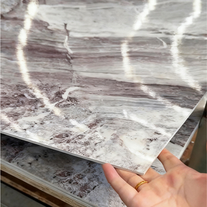 Panneaux muraux veinés naturels haut de gamme Matériau en <span class=keywords><strong>PVC</strong></span> ornemental non dangereux <span class=keywords><strong>à</strong></span> texture réaliste Feuille de marbre faux UV personnalisable - Product Image 2