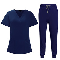 42021LW Vente Chaude Pas Cher Polyester Été Femmes Crop Top Jogging Costumes Uniforme Infirmière Femme Nom Marque Survêtements pour Femmes