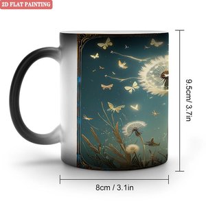 Blank Mug Frosted Black 11oz <b>Ceramic</b> Heat Sensitive Color Changing <b>Cup</b> - Product Image 1