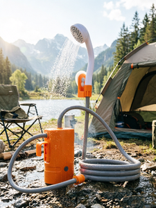 <span class=keywords><strong>La</strong></span> <span class=keywords><strong>douche</strong></span> portable d'extérieur nouvellement améliorée avec fonction d'éclairage est dotée d'une batterie de 4400 mAh offrant une autonomie étendue. - Product Image 1