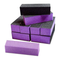 Bloc de polissage à ongles professionnel double face en émeri, grains 80/100, personnalisable, outils de manucure pour salon, OEM disponible
