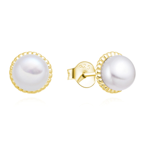 <strong>Small</strong> Light Weight 925 Sterling <strong>Silver</strong> Fresh Water Pearl Earring <strong>Stud</strong> - Product Image 2