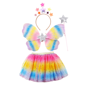 Sequin Star Colorful Tulle Tutu Skirt Butterfly Wings Star Headband Magic  Stick Set Festival Party Dress up| Alibaba.com