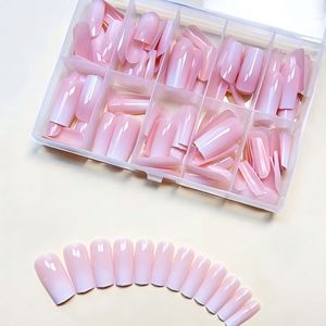 120 <span class=keywords><strong>faux</strong></span> <span class=keywords><strong>ongles</strong></span> carrés longs et brillants, effet ombré, 3D <span class=keywords><strong>rose</strong></span> et <span class=keywords><strong>blanc</strong></span>, <span class=keywords><strong>dégradé</strong></span> français, à presser, couverture complète en gel - Product Image 3