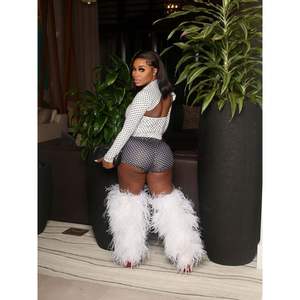 วอยเกอร์ดร โพลก้า ดอทเสื้อครอปและกางเกงขาสั้นชุดสตรีชุดคลับแวร์เข้ารูป Y2k ชุดเอวธรรมชาติผ้าเจอร์ซีย์ - Product Image 6