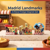 Imán de nevera promocional personalizado con logotipo, estatua de oso de Madrid, arte popular español de resina, impermeable, impresión digital a color