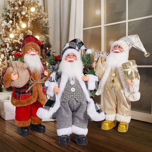 Customizable 12-Inch Santa Claus Doll <b>Standing</b> Christmas <b>Tree</b> Toy Figurine Window Decoration Cross-Border Craft Gift Supply - Product Image 2