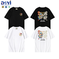 T-shirt Oversize Unisexe DUYI Brodé Papillon Coloré Floral Manches Courtes Style Peace Veneta Personnalisé OEM ODM Streetwear