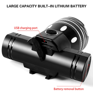 USB LED 충전식 자전거 라이트 마운틴 사이클 프론트 헤드 램프 손전등 자전거 액세서리 예비 부품 램프 - Product Image 4