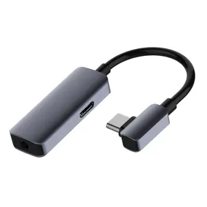 CAS01 Oortelefoon Adapter 3.5Mm Koptelefoonaansluiting En Type C Opladen Poort 2 In 1 Oortelefoon Splitter Voor Usb C smartphones Pc