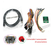 Manette de jeu d'arcade USB Xinmotek XM08 pour un joueur, bouton de commande, zéro délai, compatible PS3 PC Raspberry Pi, câble pour pousse-pièces