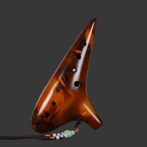 Ocarina en céramique 12 trous Alto C, artisanat effet craquelé, instrument de musique, fournie directement par l'usine - Product Image 5