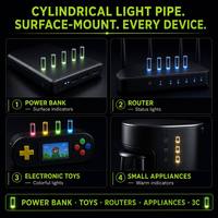 Tubo de Luz de 1 mm, Guía de Luz Cilíndrica, Guía de Luz LED Acrílica Transparente para Montaje en Panel PCB, Indicador, Longitud Personalizada OEM