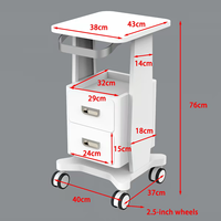 Chariot de Salon de Beauté Commercial Multifonctionnel en Plastique DM avec Tiroirs, 4 Roues, Robuste, Capacité 100KG, Noir et Blanc, Usage Médical