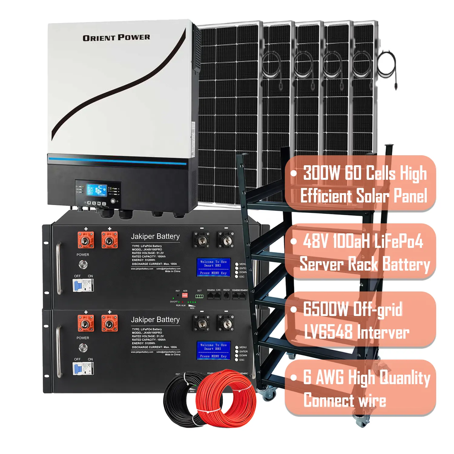 Generador solar 2000W 3000W Lifepo4 Kit Batería de respaldo Generador de energía solar 1000W 5000W Estación de energía portátil para exteriores