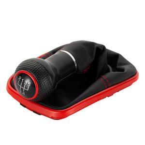 Couvercle de pommeau de levier de vitesse en cuir, 5 ou 6 vitesses, pour Volkswagen Golf 4, conception ergonomique, coutures rouges - Product Image 3