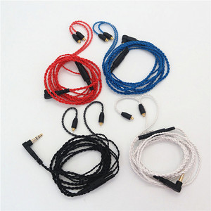 Cable de audio Mmcx de 120 cm con trenzado de nailon para auriculares Mp3, cable de repuesto, blanco, rojo, azul, negro - Product Image 5