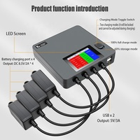 Pengisi Daya Layar Digital Cerdas 4-Port 8.5V 2A Pengelola Baterai Drone untuk Baterai DJI Mini 3 Pro/Remote Control/Ponsel