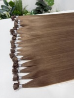 Extensions de cheveux à pointe plate en kératine, 100 % cheveux humains, double épaisseur, couleur blonde, vente en gros d'usine