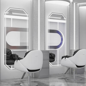 Mia 2025 Custom Design of Modern Light Luxury Oval Square Mirror Hair <b>Salon</b> <b>Furniture</b> Set - Product Image 4
