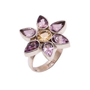 Vente en gros de pierres précieuses pour femmes en argent sterling 925 faites à la main bijoux fins avec améthyste citrine pour mariage fiançailles fête - Product Image 1