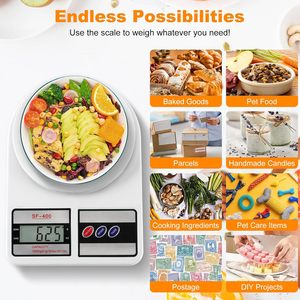 Báscula Digital de Cocina SF400, Balanza Electrónica para Pesar Alimentos, Material Plástico Retroiluminado, Funciona con Batería, Recomendada para un Peso Máximo de 7 kg - Product Image 4