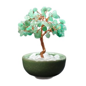 Arbre de pêcher en cristal avec pierres d'améthyste violettes, décoration artisanale pour salon, ornement d'entrée - Product Image 5